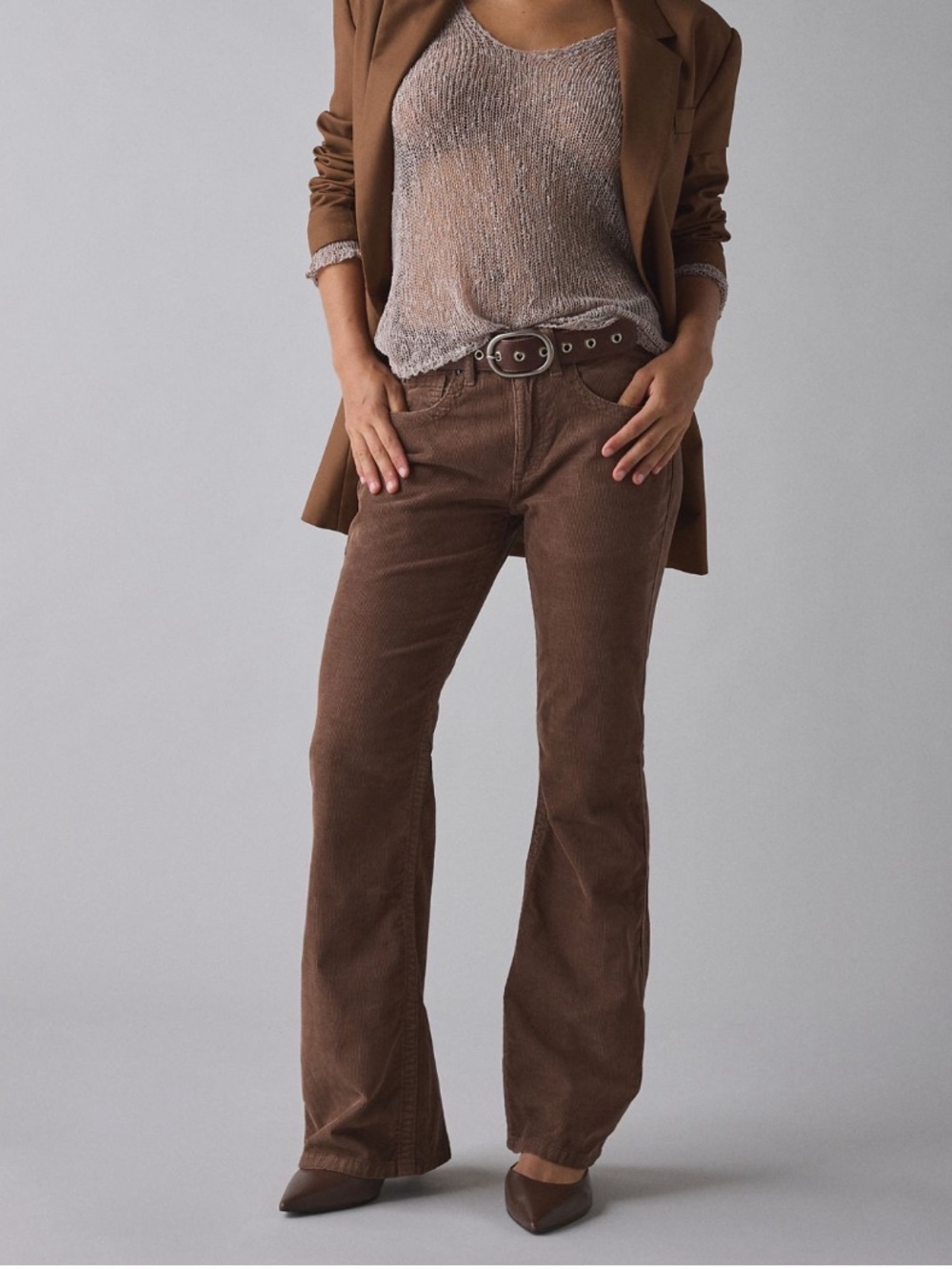 NWOT UO Brown Corduroy Flare Pants